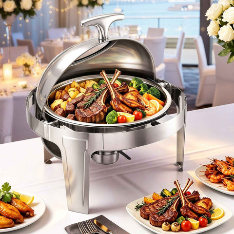 Darrahopens Appliances > Kitchen Appliances > Food Warmers & Chafing Dishes 5-Star Chef 9L Chafing Dish Buffet Warmer Food Warmer Catering Server Round In Australia - Darrahopens