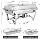 Darrahopens Appliances > Kitchen Appliances > Food Warmers & Chafing Dishes Chafing Dish Food Warmer Stove 11L 2 Compartment