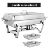 Darrahopens Appliances > Kitchen Appliances > Food Warmers & Chafing Dishes Chafing Dish Food Warmer Stove 11L 2 Compartment