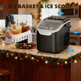 Darrahopens Appliances > Kitchen Appliances > Ice Makers Desktop Ice Maker, Produces Ice in 6 Minutes with a Capacity of 26 Pounds, Energy-Saving 30% and Operating Noise Below 40 Decibels, Portable Ice Maker with Built-in Ice Basket, Suitable for Home and Camping.(GREY)
