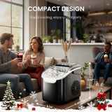 Darrahopens Appliances > Kitchen Appliances > Ice Makers Desktop Ice Maker, Produces Ice in 6 Minutes with a Capacity of 26 Pounds, Energy-Saving 30% and Operating Noise Below 40 Decibels, Portable Ice Maker with Built-in Ice Basket, Suitable for Home and Camping.(GREY)
