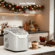 Darrahopens Appliances > Kitchen Appliances > Ice Makers Desktop Ice Maker, Produces Ice in 6 Minutes with a Capacity of 26 Pounds, Energy-Saving 30% and Operating Noise Below 40 Decibels, Portable Ice Maker with Built-in Ice Basket, Suitable for Home and Camping.(GREY)