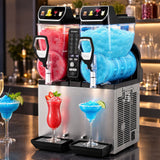 Darrahopens Appliances > Kitchen Appliances > Ice Makers Devanti Commercial Slushie Machine 15L x2 Frozen Drink Maker Dual Tank Silver In Australia - Darrahopens
