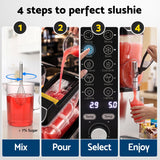 Darrahopens Appliances > Kitchen Appliances > Ice Makers Devanti Commercial Slushie Machine 15L x2 Frozen Drink Maker Dual Tank Silver In Australia - Darrahopens