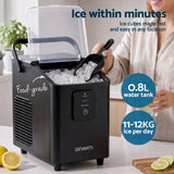 Darrahopens Appliances > Kitchen Appliances > Ice Makers Devanti Ice Maker 11-12kg Portable Bullet Cube Machine Black In Australia - Darrahopens