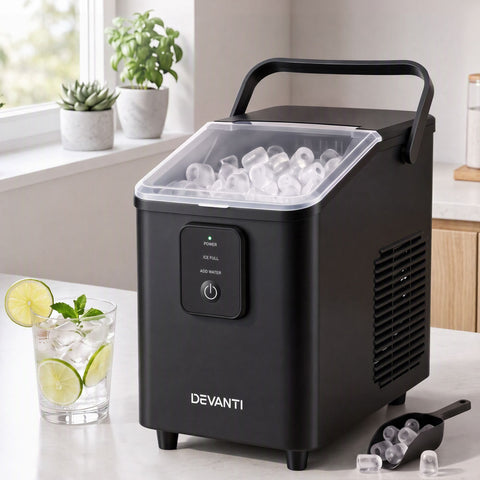 Darrahopens Appliances > Kitchen Appliances > Ice Makers Devanti Ice Maker 11-12kg Portable Bullet Cube Machine Black In Australia - Darrahopens