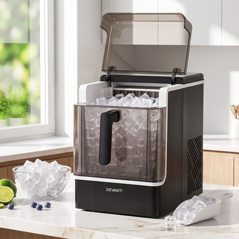 Darrahopens Appliances > Kitchen Appliances > Ice Makers Devanti Ice Maker 23kg Portable Basket Square Cube Machine Black In Australia - Darrahopens