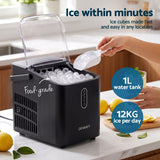 Darrahopens Appliances > Kitchen Appliances > Ice Makers Devanti Ice Maker Portable Ice Machine Countertop Bullet Cube 12KG Black In Australia - Darrahopens
