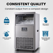 Darrahopens Appliances > Kitchen Appliances > Ice Makers POLYCOOL Commercial Ice Maker Machine, up to 75kg/24hr, Timer & Self Cleaning Programs