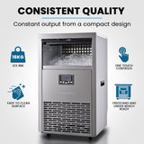 Darrahopens Appliances > Kitchen Appliances > Ice Makers POLYCOOL Commercial Ice Maker Machine, up to 75kg/24hr, Timer & Self Cleaning Programs