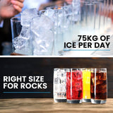 Darrahopens Appliances > Kitchen Appliances > Ice Makers POLYCOOL Commercial Ice Maker Machine, up to 75kg/24hr, Timer & Self Cleaning Programs