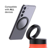 Darrahopens Appliances > Kitchen Appliances > Kettles Black 24oz Stainless Steel Insulated Water Bottle With 90° Adjustable Vertical/Horizontal Magnetic Phone Holder - Ringo Style Magnetic Lid Sport Flask