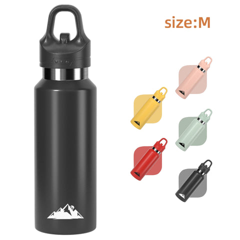 Darrahopens Appliances > Kitchen Appliances > Kettles Black 480ml Insulated Stainless Steel Water Bottle - Leakproof One-Click Lid Thermal Flask for Hot & Cold Drinks