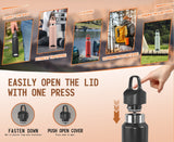 Darrahopens Appliances > Kitchen Appliances > Kettles Black 480ml Insulated Stainless Steel Water Bottle - Leakproof One-Click Lid Thermal Flask for Hot & Cold Drinks