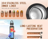 Darrahopens Appliances > Kitchen Appliances > Kettles Black 480ml Insulated Stainless Steel Water Bottle - Leakproof One-Click Lid Thermal Flask for Hot & Cold Drinks