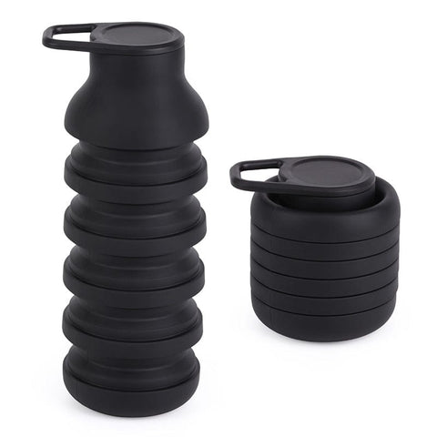 Darrahopens Appliances > Kitchen Appliances > Kettles Black Collapsible Silicone Water Bottle Portable Travel Sports Cup with Carabiner Clip Foldable Design for Camping Hiking & Gym Teal
