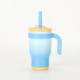 Darrahopens Appliances > Kitchen Appliances > Kettles Blue 14oz Insulated Tumbler with Handle & Straw - 304 Stainless Steel Car Cup (Contrast Color)