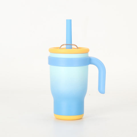 Darrahopens Appliances > Kitchen Appliances > Kettles Blue 14oz Insulated Tumbler with Handle & Straw - 304 Stainless Steel Car Cup (Contrast Color)