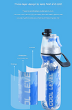 Darrahopens Appliances > Kitchen Appliances > Kettles Blue 500ML Insulated Sports Water Bottle with Cooling Mist - Triple-Layer Design Keeps Drinks Cold for Hours - Portable PE Misting Bottle