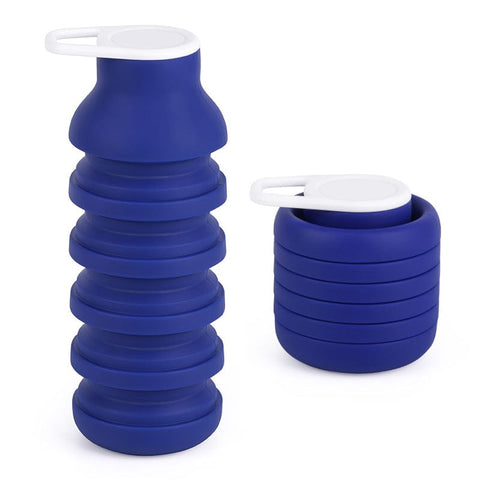 Darrahopens Appliances > Kitchen Appliances > Kettles Blue Collapsible Silicone Water Bottle Portable Travel Sports Cup with Carabiner Clip Foldable Design for Camping Hiking & Gym Teal