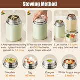 Darrahopens Appliances > Kitchen Appliances > Kettles Brown 800ml Stainless Steel Thermal Stew Jar Portable Insulated Lunch Pot with Handle – Vacuum Insulated Soup Container(Retractable style)