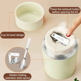 Darrahopens Appliances > Kitchen Appliances > Kettles Brown 800ml Stainless Steel Thermal Stew Jar Portable Insulated Lunch Pot with Handle – Vacuum Insulated Soup Container(Retractable style)