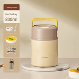 Darrahopens Appliances > Kitchen Appliances > Kettles Brown 800ml Stainless Steel Thermal Stew Jar Portable Insulated Lunch Pot with Handle – Vacuum Insulated Soup Container(Retractable style)