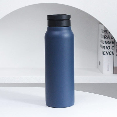 Darrahopens Appliances > Kitchen Appliances > Kettles Dark Blue 24oz Stainless Steel Insulated Water Bottle With 90° Adjustable Vertical/Horizontal Magnetic Phone Holder - Ringo Style Magnetic Lid Sport Flask