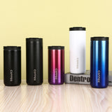 Darrahopens Appliances > Kitchen Appliances > Kettles Gold Sleek Insulated Stainless Steel Coffee Tumbler Set (400ml & 500ml) - One-Touch Lid Travel Mugs