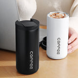 Darrahopens Appliances > Kitchen Appliances > Kettles Gold Sleek Insulated Stainless Steel Coffee Tumbler Set (400ml & 500ml) - One-Touch Lid Travel Mugs
