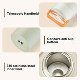 Darrahopens Appliances > Kitchen Appliances > Kettles Green 800ml Stainless Steel Thermal Stew Jar Portable Insulated Lunch Pot with Handle – Vacuum Insulated Soup Container(Foldable model)