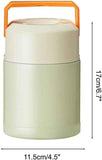 Darrahopens Appliances > Kitchen Appliances > Kettles Green 800ml Stainless Steel Thermal Stew Jar Portable Insulated Lunch Pot with Handle – Vacuum Insulated Soup Container(Retractable style)
