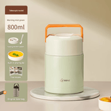 Darrahopens Appliances > Kitchen Appliances > Kettles Green 800ml Stainless Steel Thermal Stew Jar Portable Insulated Lunch Pot with Handle – Vacuum Insulated Soup Container(Retractable style)