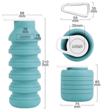 Darrahopens Appliances > Kitchen Appliances > Kettles Light Blue Collapsible Silicone Water Bottle Portable Travel Sports Cup with Carabiner Clip Foldable Design for Camping Hiking & Gym Teal