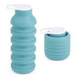 Darrahopens Appliances > Kitchen Appliances > Kettles Light Blue Collapsible Silicone Water Bottle Portable Travel Sports Cup with Carabiner Clip Foldable Design for Camping Hiking & Gym Teal