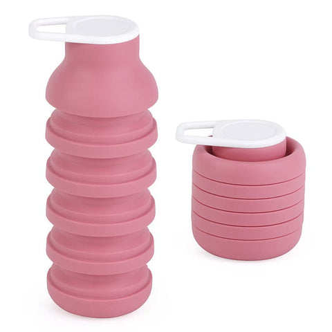 Darrahopens Appliances > Kitchen Appliances > Kettles Pink Collapsible Silicone Water Bottle Portable Travel Sports Cup with Carabiner Clip Foldable Design for Camping Hiking & Gym Teal