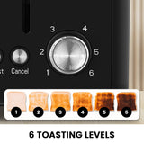 Darrahopens Appliances > Kitchen Appliances > Kettles Pronti Breakfast Set with 1.6L Coffee Machine, Silver Noir Toaster & Kettle