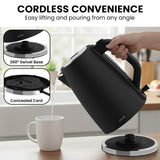 Darrahopens Appliances > Kitchen Appliances > Kettles Pronti Breakfast Set with 1.6L Coffee Machine, Silver Noir Toaster & Kettle