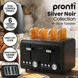 Darrahopens Appliances > Kitchen Appliances > Kettles Pronti Breakfast Set with 1.6L Coffee Machine, Silver Noir Toaster & Kettle