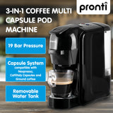 Darrahopens Appliances > Kitchen Appliances > Kettles Pronti Breakfast Set with HomeMaid Coffee Machine, Silver Noir Toaster & Kettle