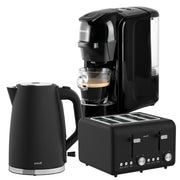Darrahopens Appliances > Kitchen Appliances > Kettles Pronti Breakfast Set with HomeMaid Coffee Machine, Silver Noir Toaster & Kettle