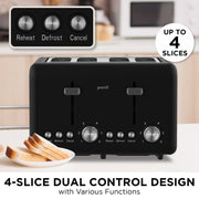 Darrahopens Appliances > Kitchen Appliances > Kettles Pronti Silver Noir Collection 4 Slice Toaster and Kettle Bundle