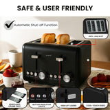 Darrahopens Appliances > Kitchen Appliances > Kettles Pronti Silver Noir Collection 4 Slice Toaster and Kettle Bundle