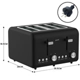 Darrahopens Appliances > Kitchen Appliances > Kettles Pronti Silver Noir Collection 4 Slice Toaster and Kettle Bundle