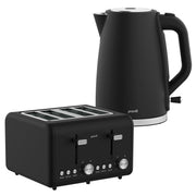 Darrahopens Appliances > Kitchen Appliances > Kettles Pronti Silver Noir Collection 4 Slice Toaster and Kettle Bundle