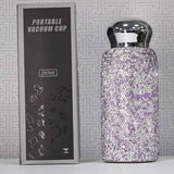Darrahopens Appliances > Kitchen Appliances > Kettles Purple Handmade Luxury Diamond Insulated Water Bottle – Bling Rhinestone 304 Stainless Steel Pocket Mug (260ml)