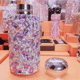 Darrahopens Appliances > Kitchen Appliances > Kettles Purple Square Crystal Handmade Luxury Diamond Insulated Water Bottle – Bling Rhinestone 304 Stainless Steel Pocket Mug (260ml)