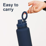 Darrahopens Appliances > Kitchen Appliances > Kettles Rose Red 1L Stainless Steel Water Bottle with Magnetic Phone Holder Lid - Portable Hydration & Hands-Free Stand