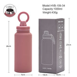 Darrahopens Appliances > Kitchen Appliances > Kettles Rose Red 1L Stainless Steel Water Bottle with Magnetic Phone Holder Lid - Portable Hydration & Hands-Free Stand
