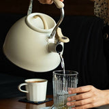 Darrahopens Appliances > Kitchen Appliances > Kettles Stainless Steel Tea Kettle With Wooden Handle, 3L Induction Whistling Kettle, Retro Teapot Kettle, Boiler For Electric,